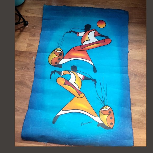Kiwanuka - Hand-painted African Batik Art - Canvas Wall-hanging 17x24 - Picture 1 of 3